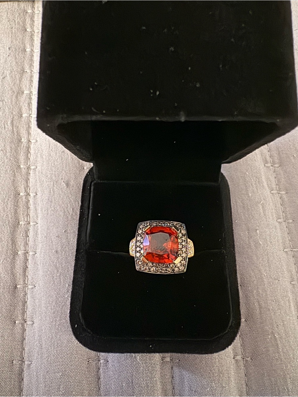 14k yellow gold Madeira citrine and champagne diamond ring size 7 NWOT